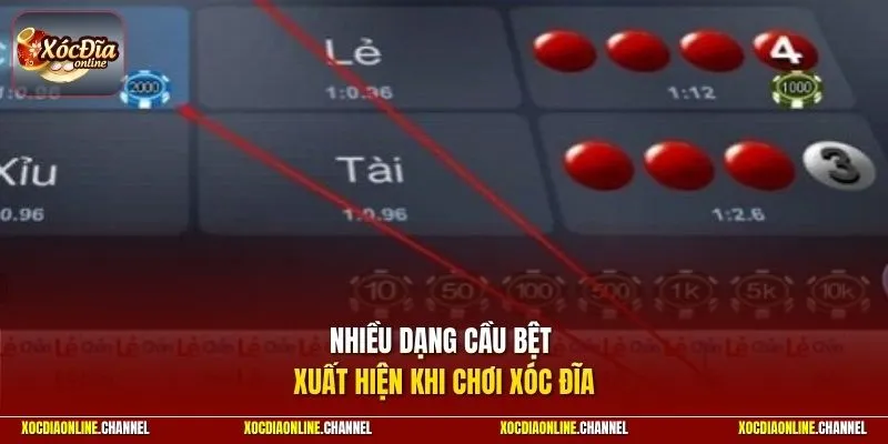 Nhiều dạng cầu bệt xuất hiện khi chơi xóc đĩa